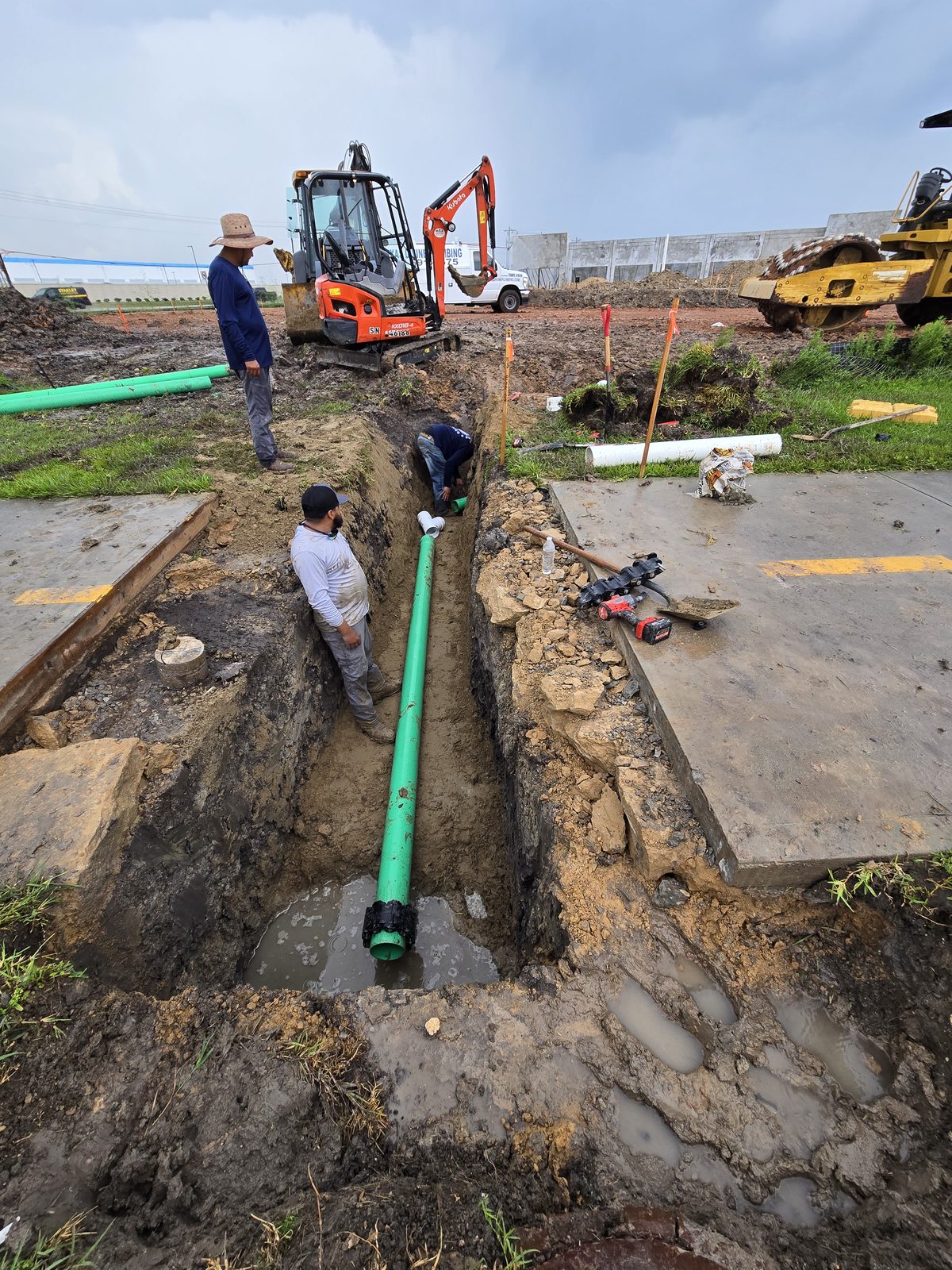 Texas Divine Plumbing team on a commercial job site in Houston
